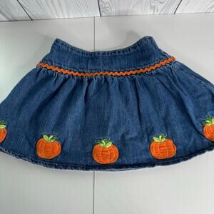 Rare HTF GYMBOREE Pumpkin Denim Skirt size 5T Pumpkin Patch  Autumn Fall